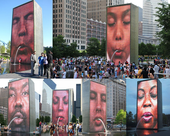 Crown Fountain Collage
