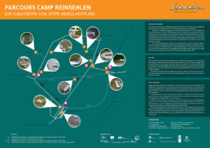 Plan des Parcours Camp Reinsehlen, Schneverdingen mit Werken von Jeppe Hein.