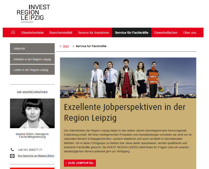 Standortmarketing: Regionale Jobplattform investregion-leipzig
