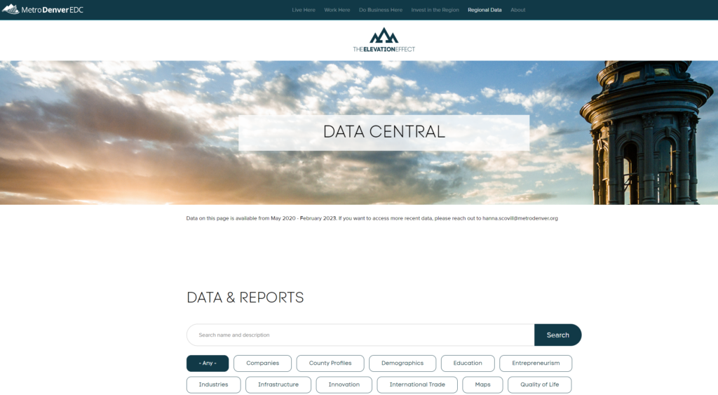 Das Denver Data Center bietet eine umfassende Datenbasis als Entscheidungsgrundlage für Investoren und Unternehmen.