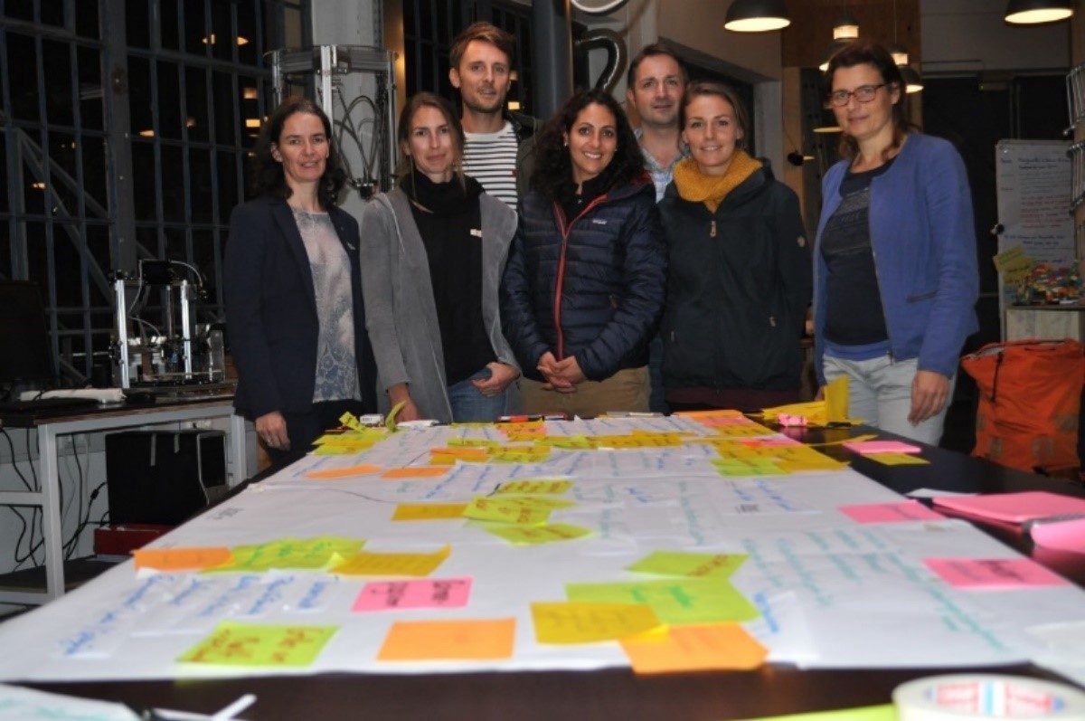 Daniela Limberger und Workshop-Teilnehmer während des Design Thinking Prozess.