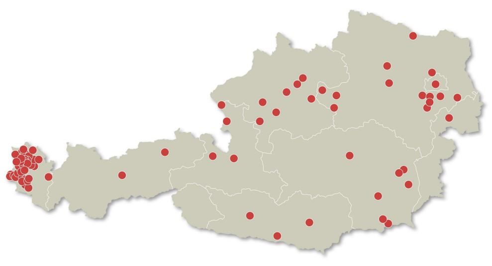 Gestaltungsbeirat: Regionale Verteilung